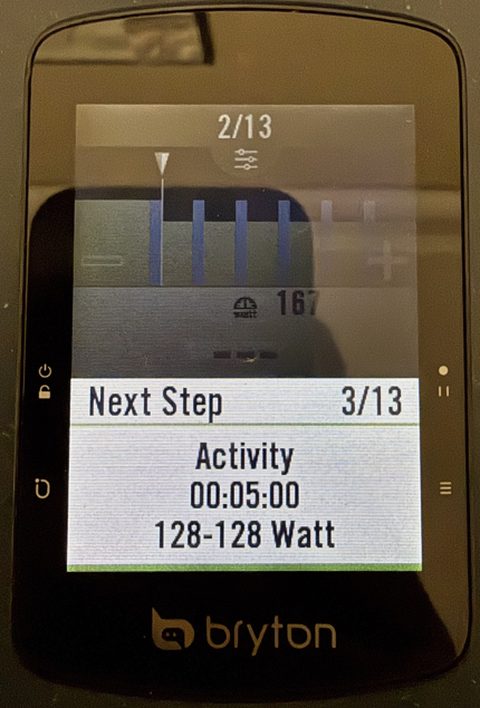 Stock firmware: the next-step popup dims the screen and covers the data